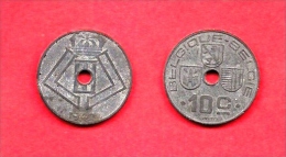 BELGIUM , 1941-46, Circulated Coin, 10 Centimes,zinc, Km 125, C1622 - 10 Centesimi