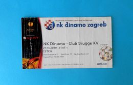 DINAMOv CLUB BRUGGE KV Belgium - 2010. UEFA EUROPA LEAGUE Football Match Ticket Soccer Fussball Foot Billet Belgie - Biglietti D'ingresso