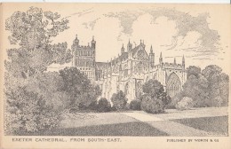 POSTCARD 1920 CA. EXETER CATHEDRAL FROM SOUTH EAST - Exeter