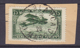 Morocco Maroc 1922 Mi. 42 II     75 C Service Postal Arienne Type III. Aeroplane Flugzeug Deluxe CASABLANCA Cancel !! - Usati