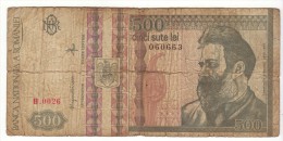 Billet De 500 Lei Roumanie Romaniei Décembre 1992 Brancusi - Romania