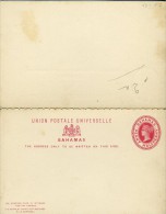 Carte Postale Evec Réponse Payée Penny Half Penny Rouge Victoria - 1859-1963 Crown Colony