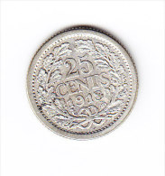 COINS  PAYS-BAS   KM  146     1918.    (PB 70) - 25 Cent