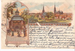 Lithographie-Gruss Aus Kevelaer-Rhénanie Du Nord-Wesphalie-1899-Die Gnaden-Kapelle-oblitération Crefeld- Reichspost N°47 - Kevelaer