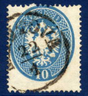 AUSTRIA: LOMBARDY VENETIA 1863 Arms 10 Soldi Perforated 14,  Used.  Michel 17 - Oblitérés