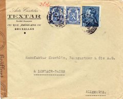 BELGIQUE LETTRE CENSUREE POUR L'ALLEMAGNE 1940 - Cartas & Documentos