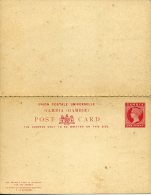 Entier Postal Carte Avec Réponse Payée One Penny Rouge Victoria Neuf Très Beau - Gambie (...-1964)