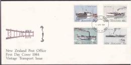 New Zealand - 1984 - FDC - Vintage Transport - Lettres & Documents