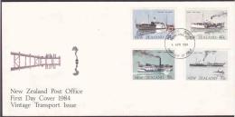 New Zealand - 1984 - FDC - Vintage Transport - Brieven En Documenten