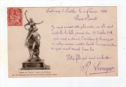 Dec13   7262462    Fresnay Su Sarthe   Carte Avec Statue - La Fresnaye Sur Chédouet
