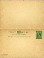 Entier Postal Carte Avec Réponse Payée 2 Cents Vert Neuve Superbe - Singapour (...-1959)