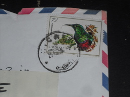 LETTRE RWANDA AVEC YT 1098 - FAUNE OISEAU SOUIMANGA A CEINTURE ROUGE - - Used Stamps
