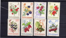 ROMANIA  POSTA ROMANA 1964 FOREST FRUITS FLOWERS FRUTTI DI BOSCO FIORI COMPLETE SET MNH - Neufs