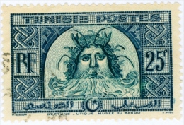 TUNISIA, FRENCH PROTECTORATE, NETTUNO, 1949, FRANCOBOLLO USATO, Mi 344, Scott 193, YT 319A - Usados