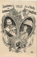 EVENEMENTS AVRIL 1914 VISITE DES SOUVERAINS D ANGLETERRE LOT DE 2 CARTES SOUVENIR ET LE GRAND HOTEL DU LOUVRE - Empfänge