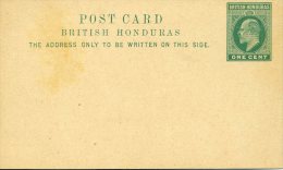 Entier Postal Carte One Cent Vert Neuve Superbe - Honduras Britannico (...-1970)