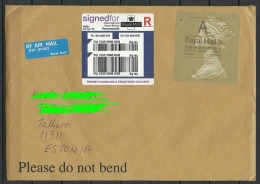ENGLAND Great Britain Registered Air Mail Cover To Estland Estonia 2013 - Brieven En Documenten