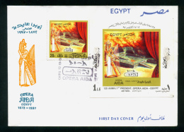 EGYPT / 1997 / 125TH ANNIV. OF 1ST PERFORMANCE OF AIDA OPERA BY VERDI / ITALY / MUSIC / OPERA AIDA / VERDI / FDC - Cartas & Documentos