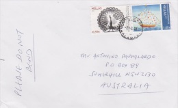 Greece 2011 Cover Sent To Australia - Used Stamps