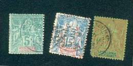 NOUVELLE-CALEDONIE N°44/46/47 OB. B ET TB OB.RARES VOIR TEXTE DANS L'ANNONCE CI-DESSOUS - Used Stamps