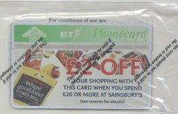 UNITED KINGDOM: BTA-099 "Sainsburys" Sealed - BT Advertising Issues