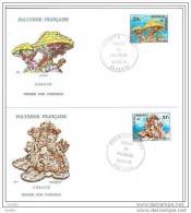 2 FDC 130 131 Polynésie Coraux . - FDC