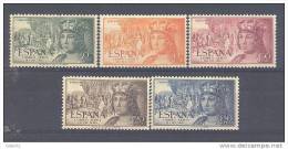 ES1111-L3676TA.Espagne. Spain.Espagne.FERNANDO   EL CATOLICO.1952.  (Ed 1111/5**)sin Charnela. LUJO - Unused Stamps