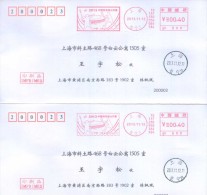 China Badminton Open , 2  Pitney Bowes Postage Meter Labels (imperforate And Perforate) - Badminton