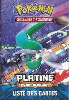 -Y- POKEMON LISTE DES CARTES - LIVRET DES REGLES PLATINE RIVAUX EMERGEANTS - Platine