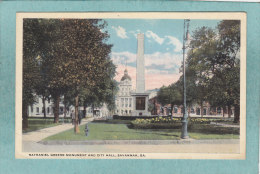 SAVANNAH  -  NATHANIEL  GREENE  MONUMENT  AND  CITY  HALL  - 1919  - - Savannah