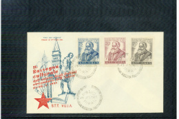 Trieste Zone B 1951 Michel 52-54 Italian Culture FDC - Marcophilia