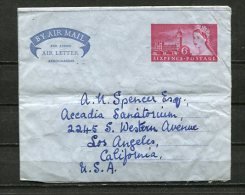 GREAT BRITAIN 1962 POSTAL STATIONERY AIR LETTER USED TO USA - Cartas & Documentos