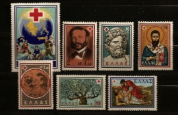Grèce Hellas 1959 N° 693 / 9 ** Croix-rouge, Dunant, Athènes, Médecine, Hippocrate, Archéologie, Vase, Musée, Mosaïque - Neufs