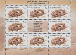 Turkmenistan. Snake. 1994. MNH Sheet Of 8 + Label. SCV = 10.00 - Serpents