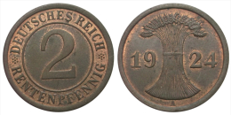 2 Rentenpfennig 1924 A (Germany - Weimar Republic) - 2 Renten- & 2 Reichspfennig