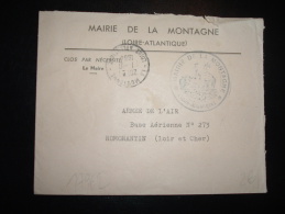 LETTRE MAIRIE DE LA MONTGNE + CACHET IDEM OBL. 1-10-1964 LA MONTAGNE (44 LOIRE-ATLANTIQUE) - Civil Frank Covers