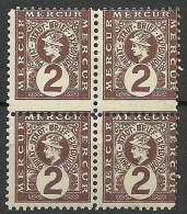 Deutsches Reich Privater Stadtpost HAMBURG Mercur 4-block With Perforation Variety - Posta Privata & Locale