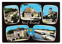Neuf-Brisach - 5 Vues - Porte De Belfort, L´hôtel De Ville, Les Deux églises, Porte De Colmar, Vieux Brisach, Blason - Neuf Brisach