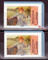 FRANCE VARIETE  N° YVERT ADHESIF 830  / MAURY  ADHESIF ...OEUVRE DE RENOIR  NEUFS LUXE - Unused Stamps