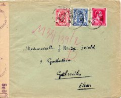 BELGIQUE LETTRE CENSUREE  POUR L'ALSACE 1943 - Briefe U. Dokumente