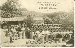 CPA  LANGON, Travaux En Ciments Et Carrelages GARBAY  8866 - Langon