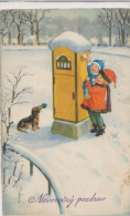 BAUMGARTEN? NEW YEAR,  CHILDREN WITH DOG, DACHSHUND, DACKEL, TECKEL,  EX Cond. PC, Used,  1928 - Baumgarten, F.