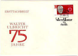 HC-L32 - ALLEMAGNE ORIENTALE N° 1079 Sur FDC 75e Anniv. Walter ULBRICHT 1968 - 1950-1970