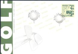 Sweden 1996 Fdc Cover - Sport - Golf - Annika Sorenstam 3.5Kr Stamp; Golf Ball Cancellation; Golf Clubs Cachet - Covers & Documents