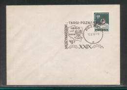 POLAND 1960 XXIX POZNAN TRADE FAIR COMM CANCEL TYPE 1 ON COVER POLAND MILLENARY 1000 YEARS GEAR WHEELS MAP EAGLE - Covers & Documents