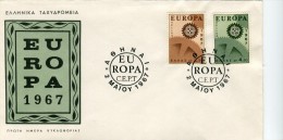 Greece- Greek First Day Cover FDC- "Europa 1967" Issue -2.5.1967 - FDC