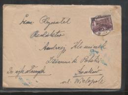 POLAND 1956 LETTER TO KRAKOW SINGLE FRANKING WAWEL CASTEL 60GR OPT ON 80GR TYPE 1 SLANIA ENGRAVED STAMP - Covers & Documents