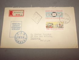 Enveloppe Recommandée Hongrie Congrès De La Fédération Internationale De Philatélie 1959 - Postmark Collection