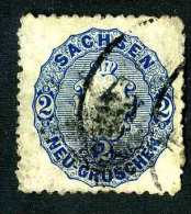 3555e  Saxony  Michel #17b  Used ~  ( Cat.€35.00 )  Offers Welcome! - Sachsen