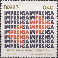 BRAZIL - BICENTENNIAL OF THE 1st BRAZILIAN NEWSPAPER, PUBLISHED IN LONDON 1974 - MNH - Unused Stamps
